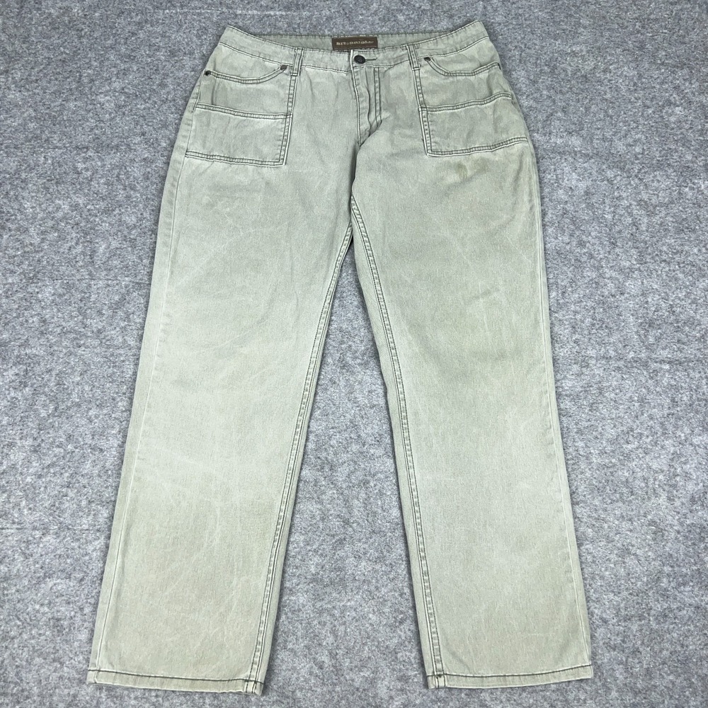 Bit &‎ Bridle Pants Womens 12 Green Straight Leg Stretch Equestrian Riding Chino